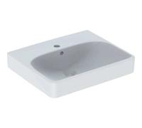 Geberit Smyle Lavamanos cuadrado 500256, 50x41cm, con agujero para grifo y rebosadero, 500256018, Color: Blanco, con KeraTect - CM