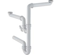 Geberit - Tapón de olores para fregadero doble, con manguera angular, salida horizontal, d 40 mm 152.886.11.1