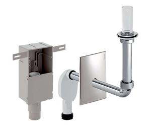 Geberit - Tapón de olores para lavabo, empotrado, kit para montaje, salida horizontal, cromo brillante 151.122.21.1