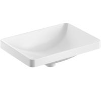 Lavabo empotrado Geberit VariForm rectangular, 550x400mm, sin agujero para grifo, sin rebosadero, 500739012, Color: Blanco - CM