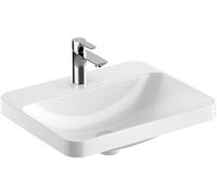 Lavabo empotrado Geberit VariForm rectangular, 550x450mm, con agujero para grifo, sin rebosadero, 500743002, Color: Blanco, con KeraTect - CM
