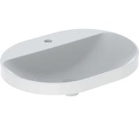 Lavabo empotrado Geberit VariForm, de forma elíptica, con base para grifería