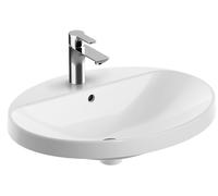 Geberit Variform lavabo 60x48 cm oval empotrado blanco brillante 500.725.00.2