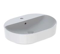 Geberit VariForm - Lavabo de encimera 50x48 cm, con rebosadero, con orificio para grifo, blanco 500.775.01.2