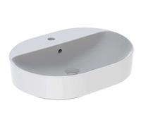 Geberit VariForm - Lavabo de encimera 60x45 cm, con rebosadero, con orificio para grifo, blanco 500.777.01.2