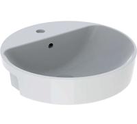 Geberit VariForm - Lavabo semiencastrado, diámetro 50 cm, con rebosadero, con orificio para grifo, blanco 500.782.01.2