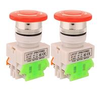 Gebildet 2pcs AC 660V 10A 22mm NO/NC Rojo Interruptor de Boton Pulsador de Parada de Emergencia de Seta