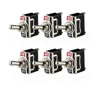 Gebildet 6 Piezas Conmutador de Palanca SPST 12V-24V-48V-110V/10A, 220V-230V/6A, Interruptor de Palanca ON/Off 2 Posiciones 2 Pin, Rocker Toggle Switch para Auto Vehiculo Barco (Negro)
