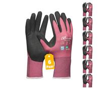 Gebol Master Flex Lady - 6 pares de guantes de trabajo para mujer, con revestimiento de nitrilo y agarre fuerte, dermatológicamente testados, ideales para trabajos de precisión, talla S (talla 7