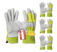 Gebol Worker Pro Thermo Guantes de trabajo de cuero con forro aislante del frío | Guantes de invierno repelentes al agua | para hombre | Talla XXL (Gr 11) | Amarillo, Blanco | 3 pares Multipack