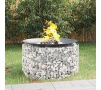 Gecheer Brasero Exterior Ø100 cm Alto:50 cm Hoguera Jardín Pozo de Fuego Fire Bowl Negro,Brasero de gaviones para Jardín Terraza Camping Fiesta,Gaviones de Piedra Decoración de Exterior