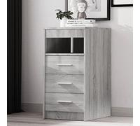 Gecheer Cajonera,Cómoda Dormitorio,Cómodas y cajoneras,Aparador,Cajonera Escritorio,Cajonera de Madera contrachapada Gris Sonoma 40x50x76 cm