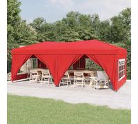 Gecheer Carpa para Fiestas Plegable con Paredes Laterales Rojo 3x6 m - Carpas para Exteriores Playa Gazebo Cenador Pabellón de Jardín para Camping,Fiestas,Exterior,Type 1
