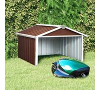 Gecheer Garage -Garaje para Robot Cortacésped Cobertizo para cortacésped Acero galvanizado marrón 92x97x63 cm,Caseta de Jardín Metal Cobertizo Jardin Exterior Cobertizos de Almacenamiento