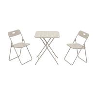 Gecheer Juego de Bistró Plegable 3 Piezas para Exteriores - Mesa y Sillas de Acero con E-Coating, Diseño Portátil y Resistente