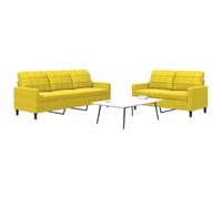 Gecheer Juego de sofás con Cojines 2 Piezas Terciopelo Amarillo,Sofa de Salón,Sofa Chaise Longue,Respaldo Sofa,Sofa Cheslong,Modulos Salon SN-3