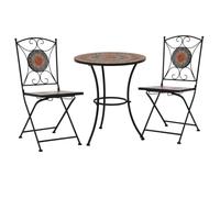 Gecheer Mesa y Sillas de Jardín de Hierro y Cerámica - Diseño Romántico, Duradero y Fácil de Limpiar Modelo LYKZJ-279691ESGMRX