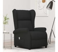 Gecheer Sillón orejero reclinable eléctrico Tela Negro,Sillón de Televisión Relax Descanso,Asiento para Salón Hogar
