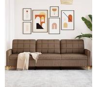 Gecheer Sofá de 3 plazas de Tela marrón 210 cm,Sofa de Salón Moderno para Salón Dormitorio Oficina,Sofa Cheslong,Modulos Salon