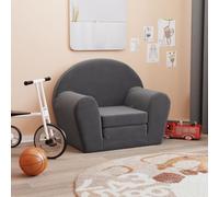 Gecheer Sofá para Niños,Sofá Infantiles,Sillón Infantil,Sofa Bebe para Niños Silla para Dormir,Sofá Cama 2 en 1,Sofá Cama Infantil Felpa Suave Gris Antracita