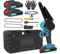 GECOFEER Mini Motosierra Inalámbrica de 6 Pulgadas, Sierra Eléctrica Recargable, Herramientas de Jardinería y Poda para Batería Makita de 18V B 6 inches(1Battery)