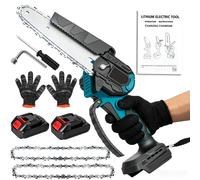 GECOFEER-motosierra eléctrica sin escobillas de 6 pulgadas, sierra eléctrica inalámbrica para carpintería, herramienta eléctrica para poda de jardín, para batería Makita de 21V 2 Battery