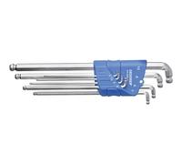 Gedore Juego de llaves Allen H 42 DKEL-88 XL, cabeza esférica doble, 8 piezas 2–10 mm