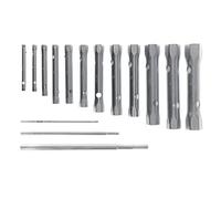 GEDORE Juego de llaves de tubo, Set de 12 piezas, Tubular, Hexagonal, Con 3 pasadores, Herramienta, Acero cromado, KD 26 R-120