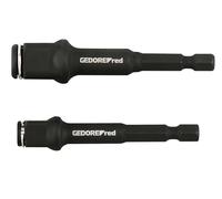 GEDORE red Juego de 2 soportes de puntas magnéticos de 75 mm para puntas de 1/4" y llaves de vaso de 3/8" / 1/2"