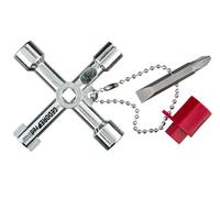 Gedore Red Llave de armario 6 en 1 | Llave universal de servicio para cuadrados, triangulares, doble barba, PH2 y SL7 | compacta, robusta, metal | para electricidad, calefacción, ascensor y tecnología