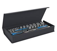 Gedore TC 19-20-MU-10 Juego de Llaves de Vaso 1/4"-1/2" en Bolsa Textil, Set de 52 Piezas