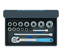 Gedore TC 19-MU-10 - Juego de llaves de vaso 1/2" en bolsa textil, 15 piezas