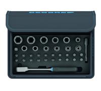 Gedore TC 666-MU-20 - Juego de puntas y llaves de vaso con carraca 1/4" en bolsa textil, 35 piezas