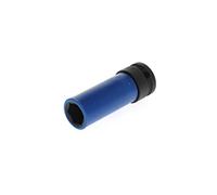 GEDORE Vaso de fuerza con funda protectora, Vaso, Accionamiento de 1/2" 12,5 mm, Hexagonal, Ancho de llave 17 mm, Azul tráfico, Coche/vehículos, K19 LS 17