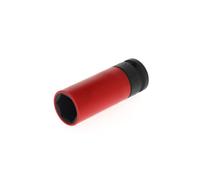GEDORE Vaso de fuerza con funda protectora, Vaso, Accionamiento de 1/2" 12,5 mm, Hexagonal, Ancho de llave 21 mm, Rojo tráfico, Coche/vehículos, K19 LS 21