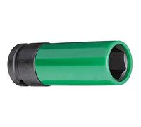 GEDORE Vaso de fuerza con funda protectora, Vaso, Accionamiento de 1/2" 12,5 mm, Hexagonal, Ancho de llave 19 mm, Verde tráfico, Coche/vehículos, K19 LS 19