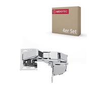 Gedotec Bisagra Abatible - CH 600 Flap con Cierre Automático por Resorte - Muebles Regulables y Bisagra de Armario para Tope con Tapa - Altura 340 mm - Acero Macizo, Metal Niquelado Mate - 4 Piezas