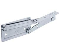 Gedotec bisagra de banco de esquina soporte solapa plegable | Banco pecho sin resorte | Acero galvanizado | 1 par - accesorios de cofre placas asiento madera clara (izquierda + derecha)