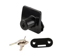 Gedotec Cerradura de cristal negro mate para puertas dobles, herrajes para puertas de cristal de grosor 4-6 mm SQUARE I Cerradura de vitrina de alta calidad I Cerradura para puerta corredera doble