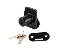 Gedotec Cerradura de puerta de vidrio negro mate para puertas de vidrio de 1 o 2 hojas I Herrajes para puertas de vidrio de espesor 4-6 mm SQUARE I Cerradura de vitrina de alta calidad I Cerradura