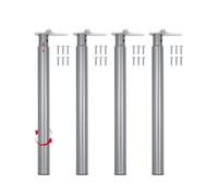 Gedotec pie para Muebles (Cromado Pulido Pata de Mesa de Altura Ajustable + 180 mm Mesa Soporte Metal - Modelo h1730 | Ajustable Soporte Altura 700 - 880 mm, diámetro de 60 mm de Tubo, 1 Piezas