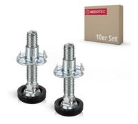 Gedotec pies Regulables para Muebles Tornillo M8 Regulable en Altura Acero galvanizado | 10 pies niveladores - Tornillos para Muebles con Tuerca para empotrar | M8 x 45 mm