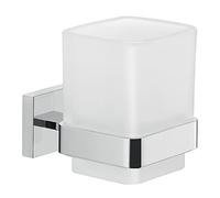 Sapho Gedy Elba - Soporte para cepillo y pasta de dientes, cristal esmerilado, cromado A01013