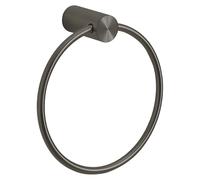 Gedy Ande Anilla Toallero Baño Pared 18x6,6x19cm Acero Inoxidable AISI 304 Acabado Gun Metal, Argolla Portatollas Baño con Tornillos Incluidos
