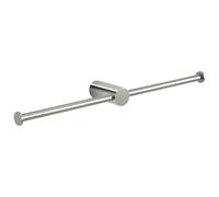 Gedy Ande Portarrollos Doble de Papel Higiénico de Pared Acero INOX AISI 304 Cromo, Soporte WC para Dos Rollos (Principal + Reserva), Instalación con Taladro, 39,6 x 7,1 x 3,5 cm