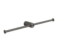 Gedy Ande Portarrollos Doble de Papel Higiénico de Pared Acero INOX AISI 304 Gun Metal, Soporte WC para Dos Rollos (Principal + Reserva), Instalación con Taladro, 39,6 x 7,1 x 3,5 cm
