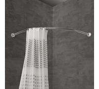 GEDY | Barra de ducha semicircular de aluminio anodizado, color blanco, dimensiones 6,2 x 87,1 x 87,1 cm y peso 0,335 kg