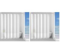 Gedy | Basic Cortina de Ducha de Peva, Acabado Blanco, Dimensiones 200 x 180 x 0,1 cm y Peso 0,365 kg (Paquete de 2)