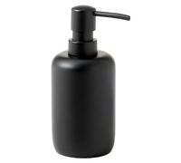 Gedy – Dosificador de jabón Brenda – 350 ml, sobremesa para baño, resina negro mate