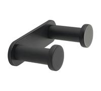 Gedy CANARIE Colgador toalla baño doble, Latón, Negro mate, 7 x 3,5 x 1,8
